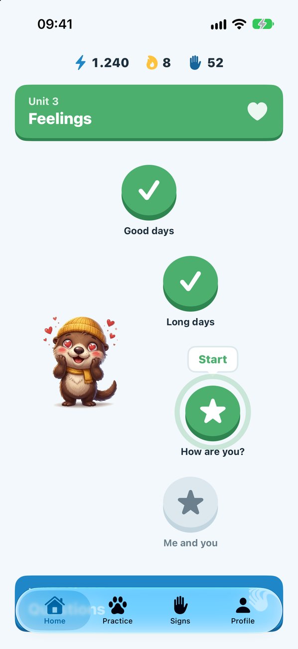 The learning path in the app