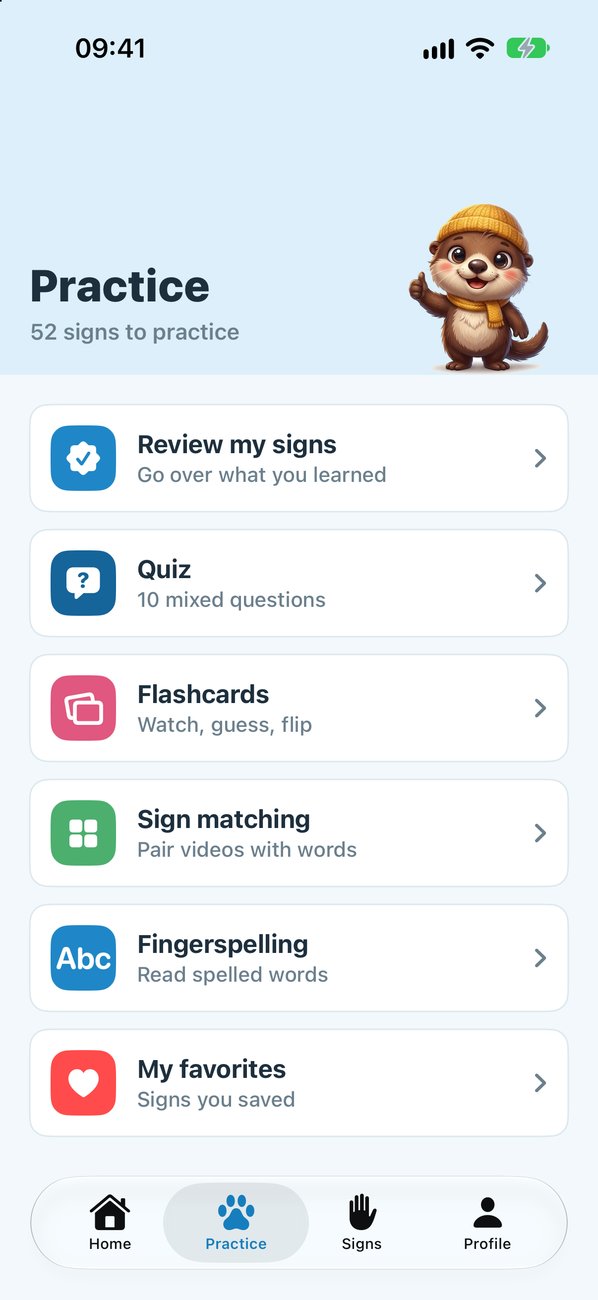 Practice screen